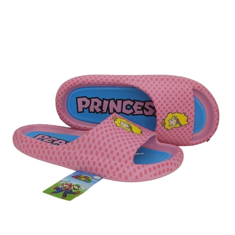 Disney Princess Peach Womens NEW w/Tags Pink & Blue Slip-on Sandals - sz. 11